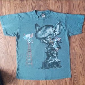 RESERVED Vintage Pink & the Brain 90s Short Sleeve Crewneck Hip Hop Throwback XL